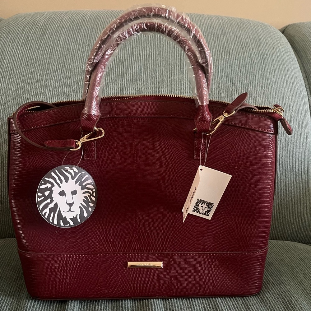 Anne Klein Crossbody Handbag in color Burgundy